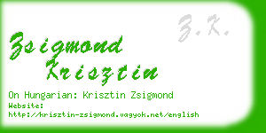 zsigmond krisztin business card